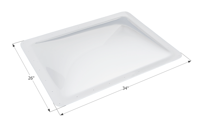 White Icon RV Skylight SL2230W 26x34 inch with Dimensions - Angled Top View | United RV Parts
