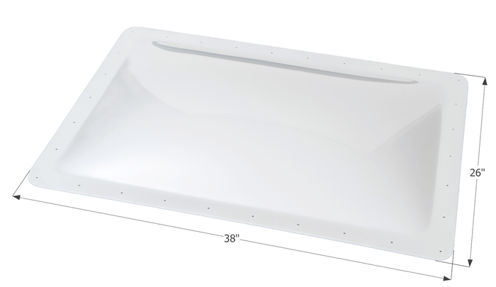Icon SL2234W White RV Skylight 38x26 Outer Dimensions - Measurement Diagram | United RV Parts