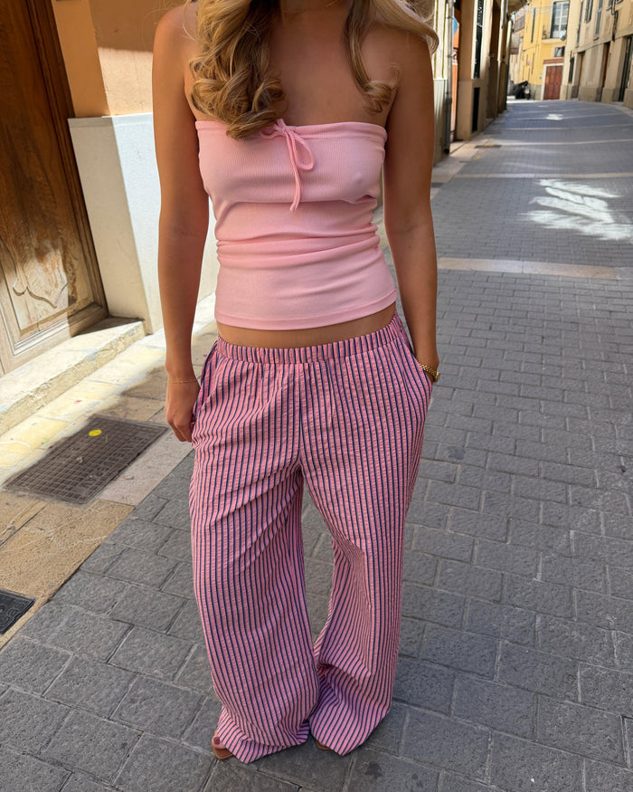 IDA STRIPE PANT - CORAL