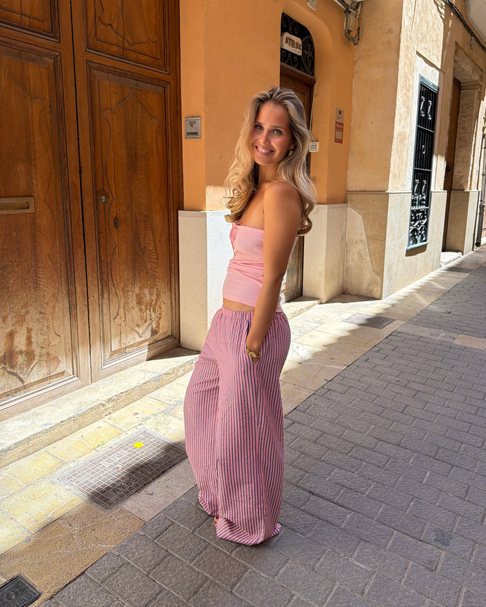 IDA STRIPE PANT - CORAL
