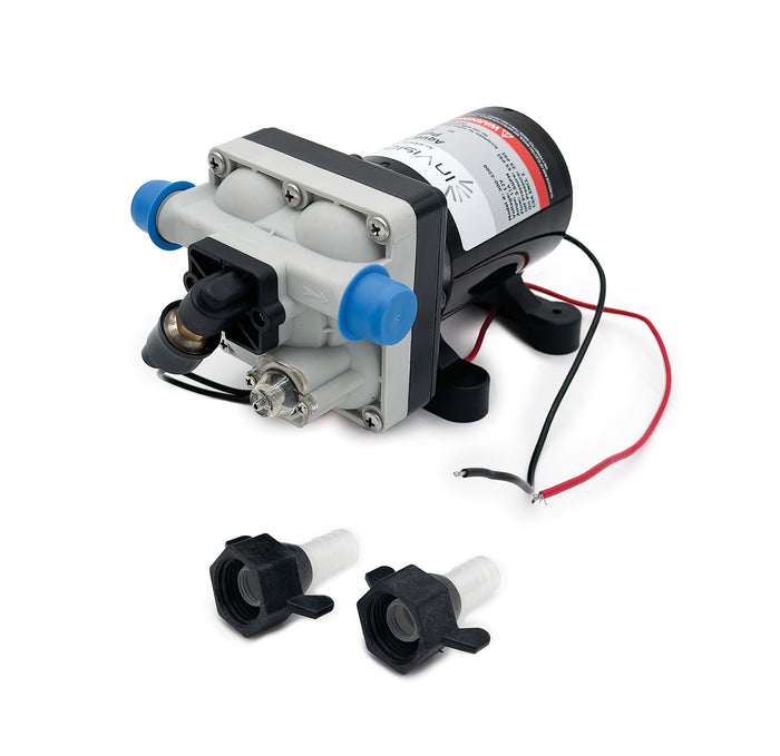 InVision 12V RV Fresh Water Pump 320-2200 with Included Fittings - Full Kit View | United RV Parts