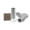 Brown InVision Dryer Exhaust Vent Kit - Full Kit Flat Lay with Flexible Hose & Wall Cap | United RV Parts
