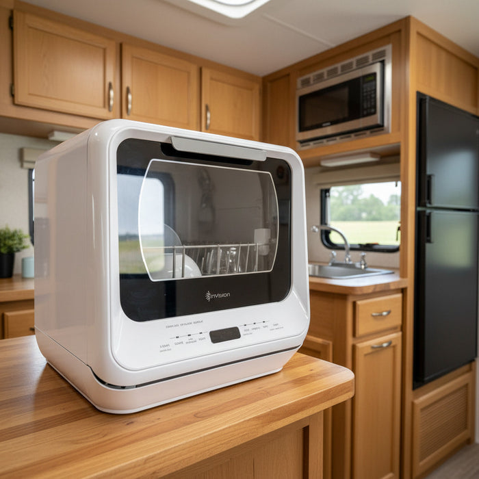 Invision | Portable Mini Dishwasher | 500-2001 | Portable / Counter Top | 18" | 1.32 Gallon | White