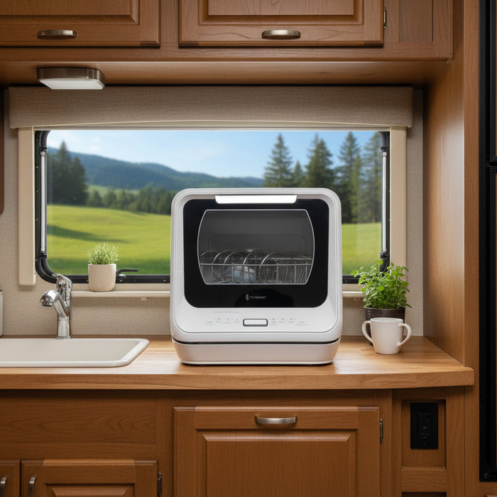 Invision | Portable Mini Dishwasher | 500-2001 | Portable / Counter Top | 18" | 1.32 Gallon | White