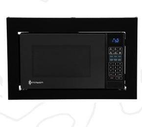 Black InVision RV Microwave 300-2200 with Trim Kit - Front View | United RV Parts