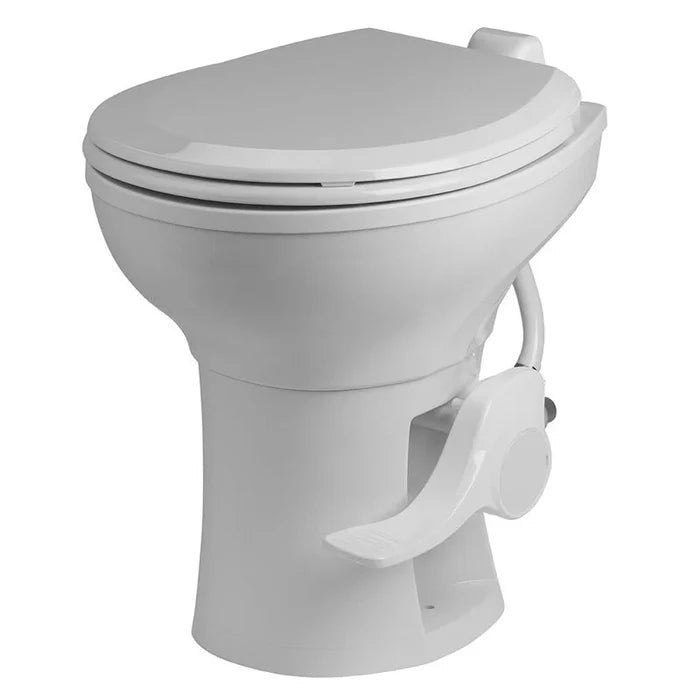 White InVision Voyager RV Toilet with Plastic Bowl - Side Profile | United RV Parts