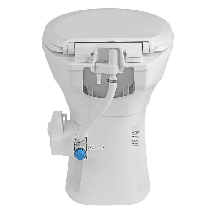 White InVision Voyager Toilet Internal Mechanism - Back View | United RV Parts