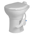 White Porcelain InVision Voyager RV Toilet with Foot Pedal - Side View | United RV Parts