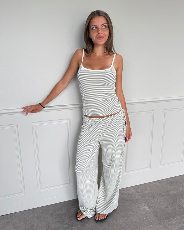 IRIS STRIPE PANTS - OFFWHITE/BLACK