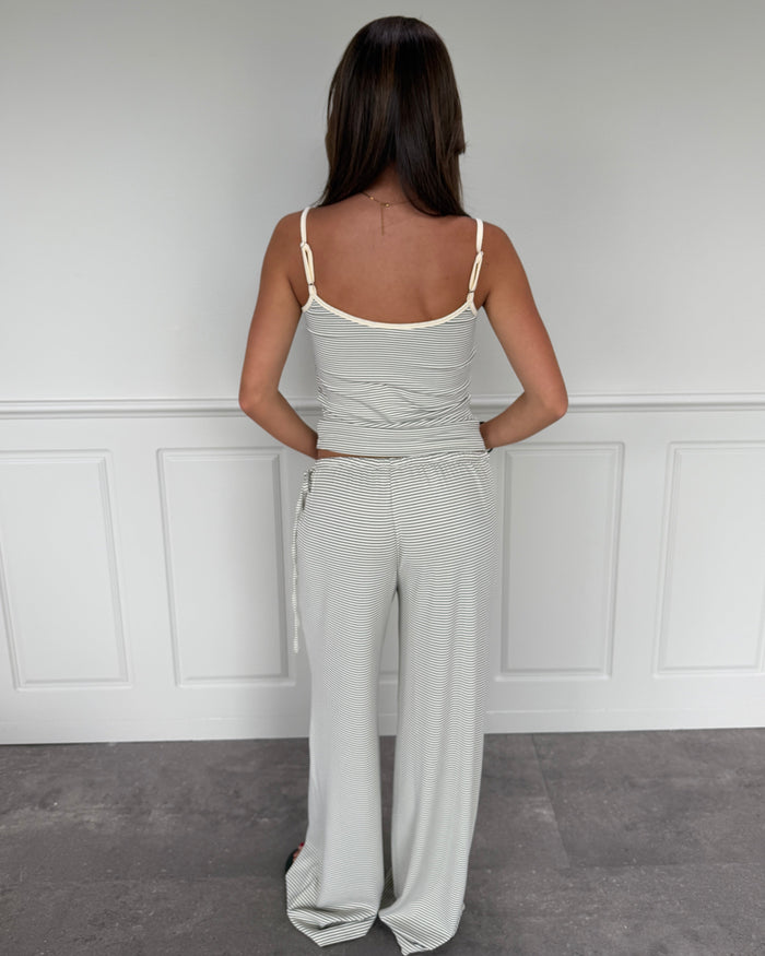 IRIS STRIPE PANTS - OFFWHITE/BLACK