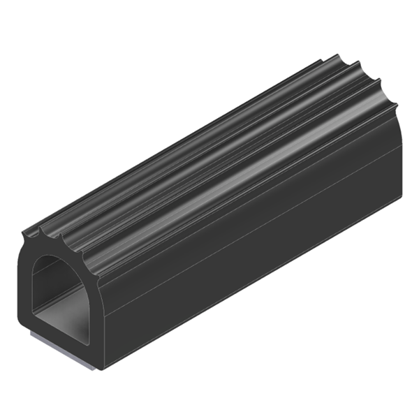 Black Ribbed D Seal Flip N Seal - 3D Profile View | United RV Parts