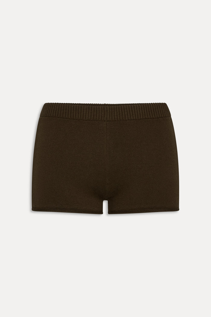 Jagger Cloud Knit Mini Short - Chocolate Brown