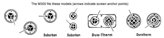 RV Furnace Screen Compatibility Chart - M300 Installation Diagram | United RV Parts