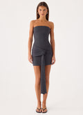 Jiliana Strapless Mini Dress - Charcoal