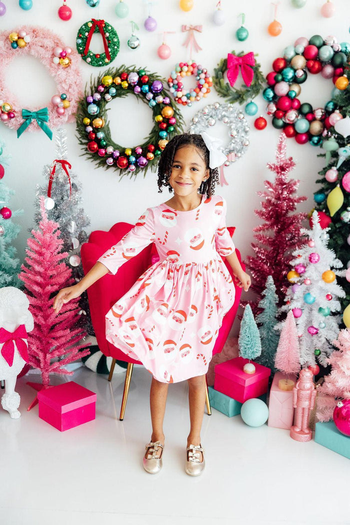 Jingle Bells 3/4 Sleeve Pocket Twirl Dress-Mila & Rose ®
