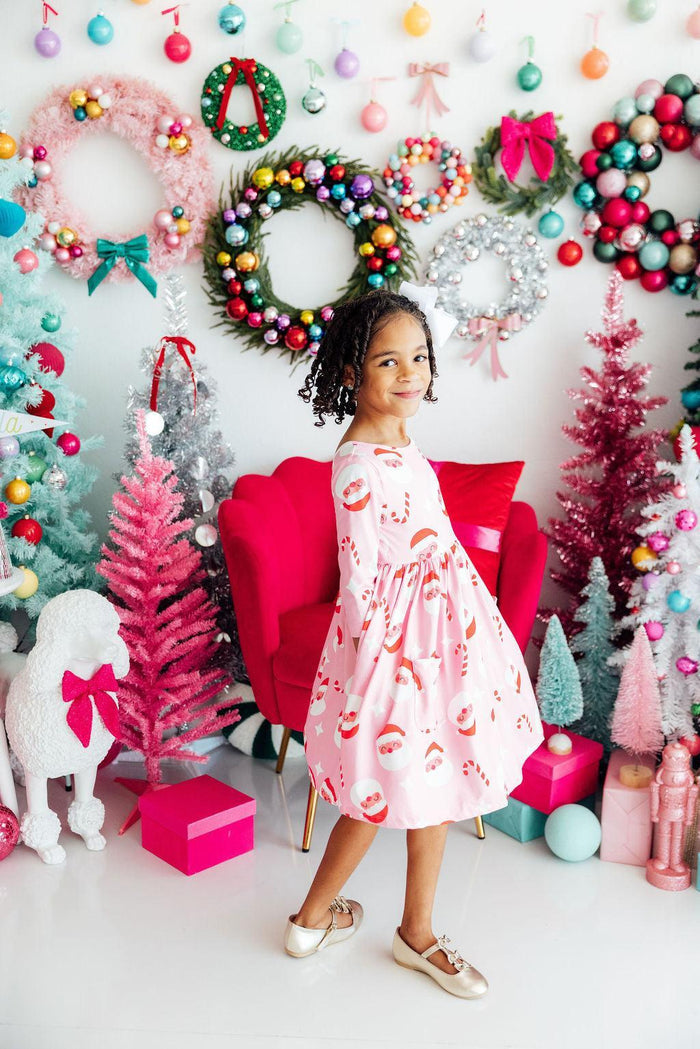 Jingle Bells 3/4 Sleeve Pocket Twirl Dress-Mila & Rose ®
