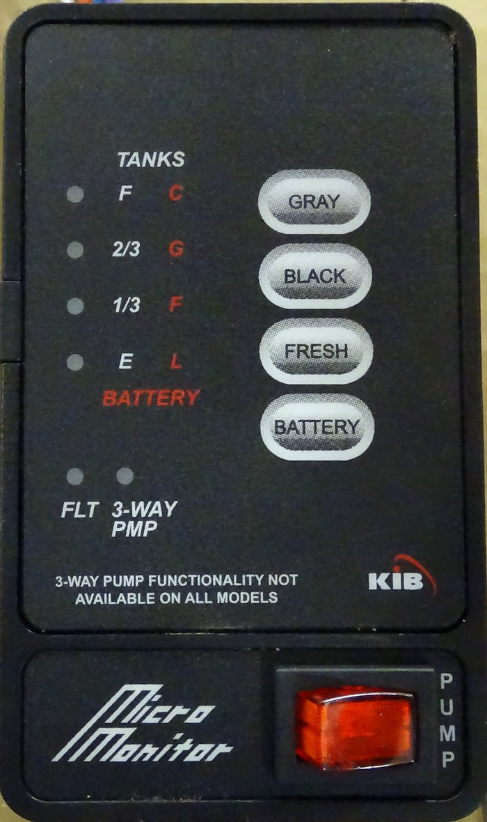 Black KIB Electronics M21VB-OS Tank Monitor Panel LED Display - Front View | United RV Parts