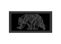 Black Grey Kuma Bear Outdoor RV Mat 481-KM-RVMB-GB-18 - Flat Lay Front View | United RV Parts