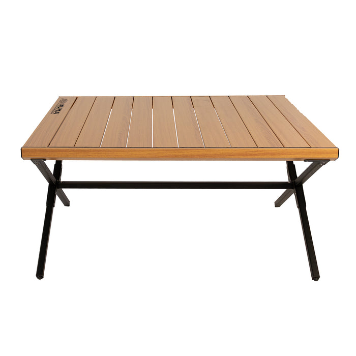 Bamboo Black Kuma Camp Crew Folding Camping Coffee Table - Side View | United RV Parts
