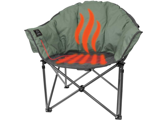Sage & Graphite Kuma Lazy Bear Heated Camp Chair 892-KM-LBBTHCH-SG - 3/4 Angle | United RV Parts