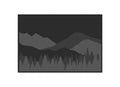 Black Grey Polypropylene RV Outdoor Mat - Side A Mountain Forest Print Flat Lay | United RV Parts