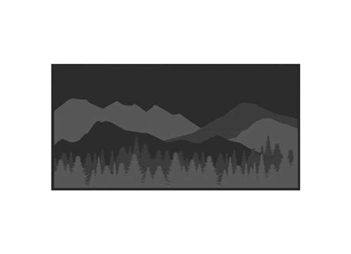 Black Grey Kuma Mountain Wilderness Outdoor Mat - Side A Pattern Flat Lay | United RV Parts