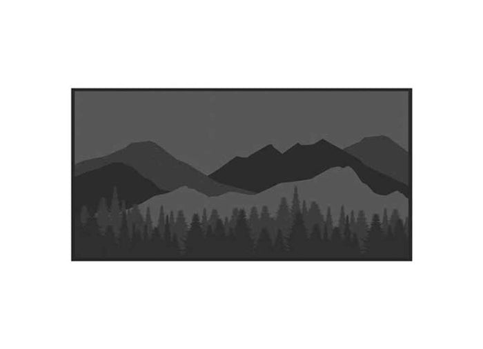 Grey Black Kuma Mountain Wilderness Outdoor Mat - Side B Reverse Pattern Flat Lay | United RV Parts