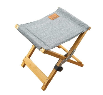 Heather Grey Kuma Yoho Bamboo Camping Stool - Front View on White Background | United RV Parts
