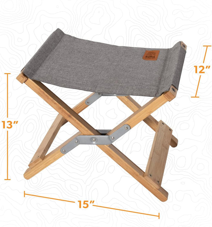 Kuma Yoho Bamboo Stool 861-KM-YBBS-HG Dimensions 15x13x12 Inches - Size Reference | United RV Parts