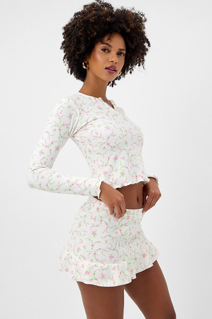 Lake Waffle Long Sleeve Top Day Lily