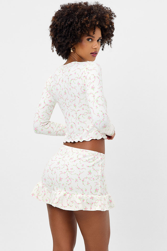 Lake Waffle Long Sleeve Top Day Lily