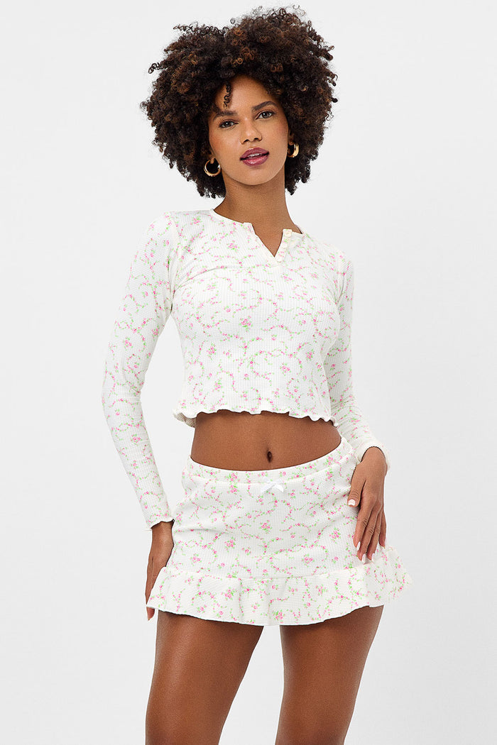 Lake Waffle Long Sleeve Top Day Lily