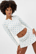 Lake Waffle Night Lily Long Sleeve Top