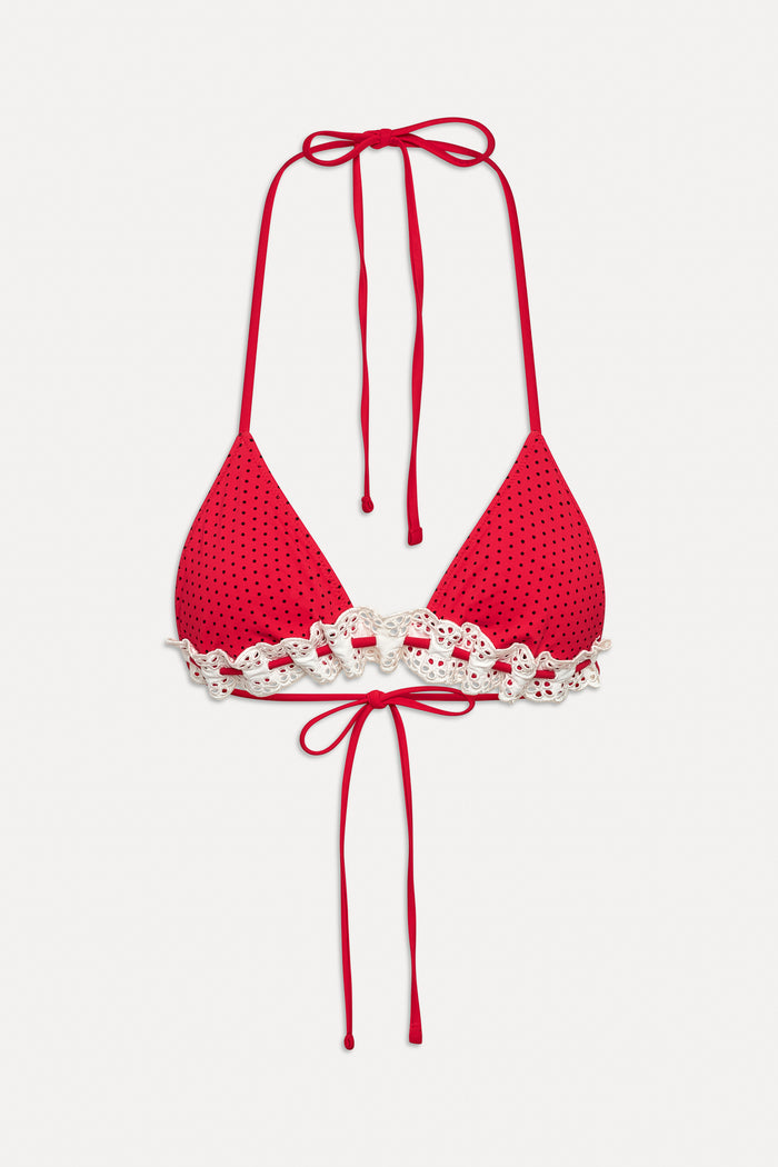 Lana Skimpy Triangle Bikini Top Spice Dot
