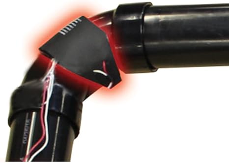 LaSalle Bristol RV Elbow Pipe Heating Pad installed on black pipe - Close-Up Detail | United RV Parts