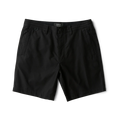 Black Layover Pro 8" Traveler Shorts displayed flat lay with front pockets and button closure visible
