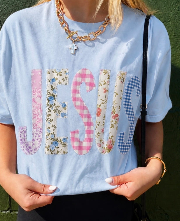 Light Blue Jesus Short Sleeve