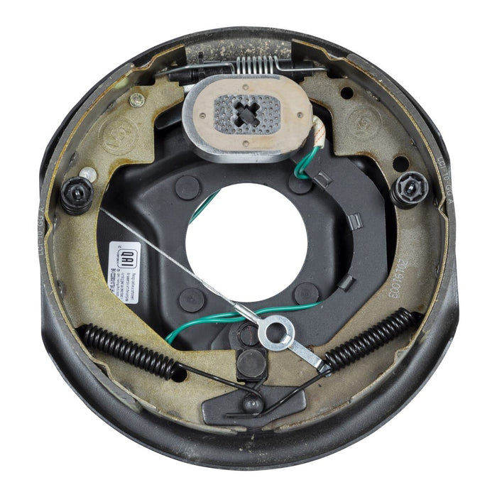 Lippert 10" Self-Adjusting Electric Brake Assembly 296649 Left - Front Face View | United RV Parts