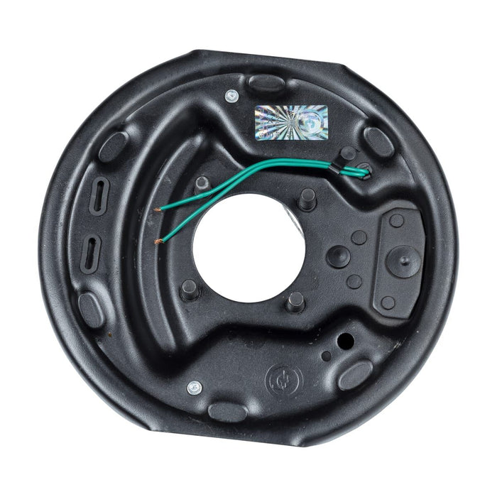 Lippert 10" Electric Trailer Brake Assembly 296649 - Black Backing Plate Rear View | United RV Parts