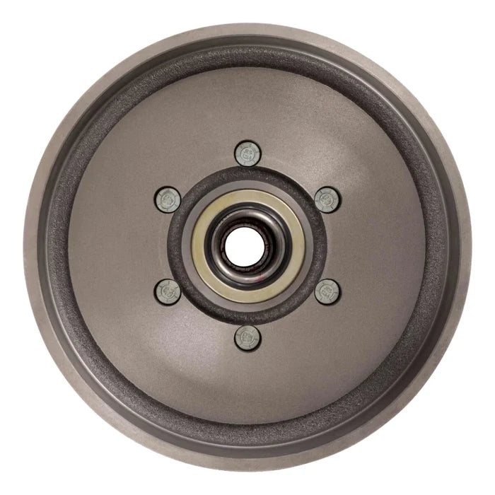 Lippert 12" Brake Drum Hub 6000-lb Axle showing machined brake surface and grease seal - Drum Face View | United RV Parts