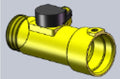 Brass Girard 2GWH-24 Water Flow Sensor with Black Sensor Cap - 3D Angled View | United RV Parts