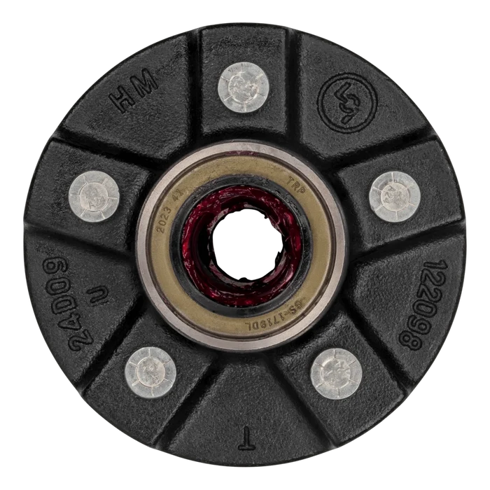 Lippert 2024013263 Idler Hub pre-packed bearing detail - 5-stud face front view | United RV Parts