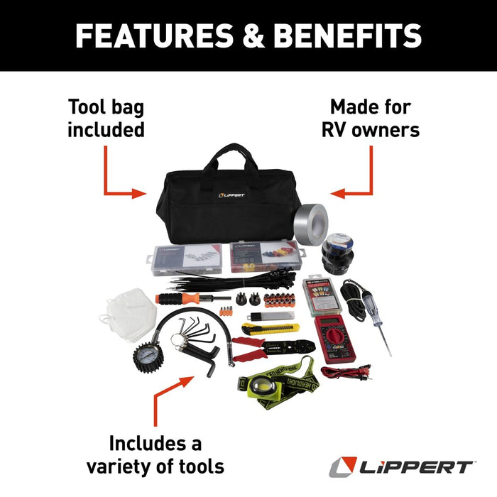 Lippert RV Tool Kit Features & Benefits - Marketing Graphic | United RV Parts