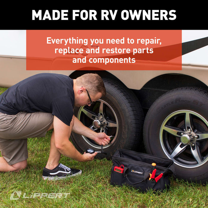 RV Owner Using Lippert Tool Kit - Tire Pressure Check | United RV Parts