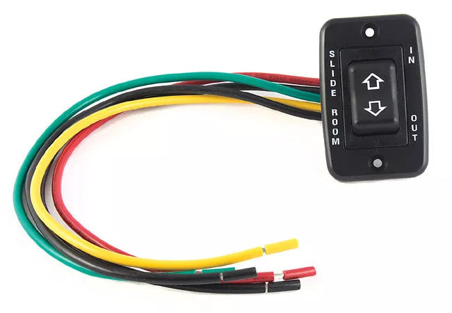 Black Lippert Slide Out Switch Assembly 117460 with Colored Wires - Front View | United RV Parts