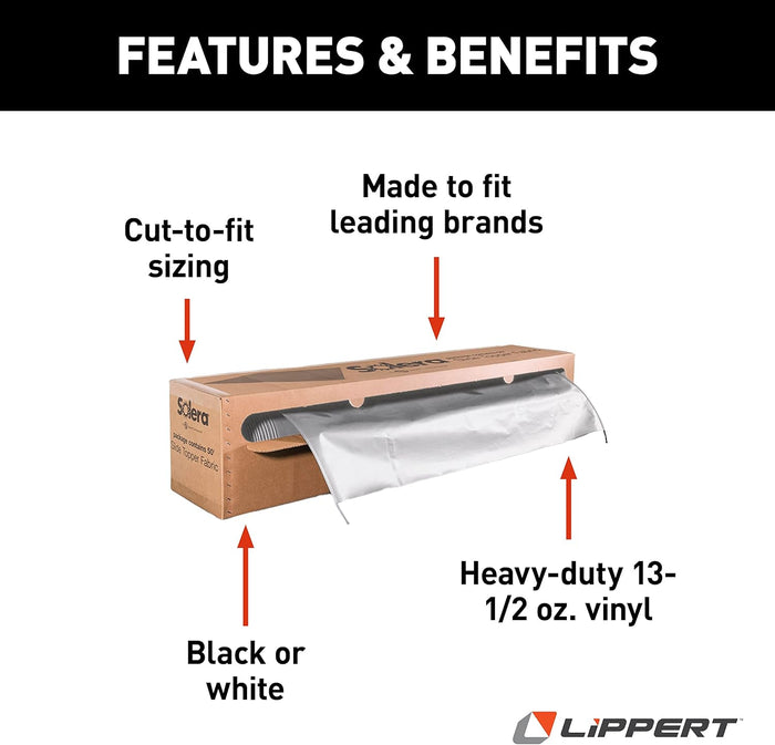Solera Slide Topper Fabric Features & Benefits Chart - Cut-To-Fit Vinyl | United RV Parts