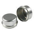 Silver Metal Lippert Axle Dust Caps - Side View with Interior Detail | United RV Parts
