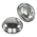 Silver Steel Lippert Press-In Dust Cap 2-Pack, Front and Interior View, 2.72" Trailer Axle | United RV Parts