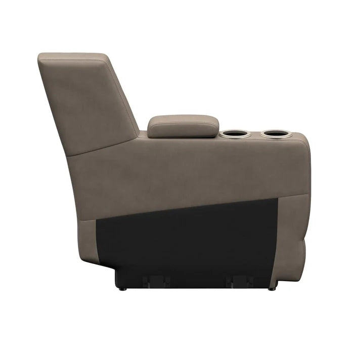 Driftwood PolyHyde Thomas Payne Seismic RV Theater Console - Right Side Profile with Cup Holders Visible | United RV Parts