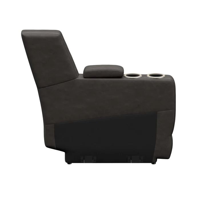 Charcoal McCoy Thomas Payne Seismic RV Theater Seating 5" Center Console - Left Side Profile with Cup Holders | United RV Parts